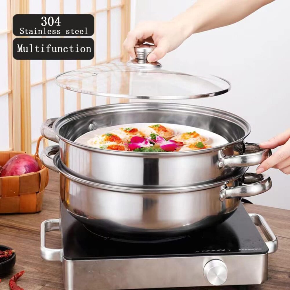 Vaporizador para cozinhar, panela a vapor de aço inoxidável ... - Image 2