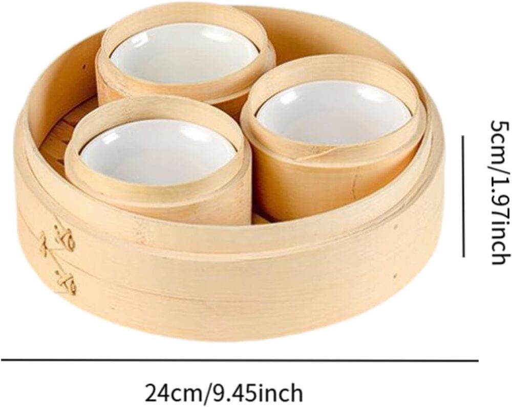 YWJLQH Cesta de vapor de bambu para alimentos, vaporizador c... - Image 2