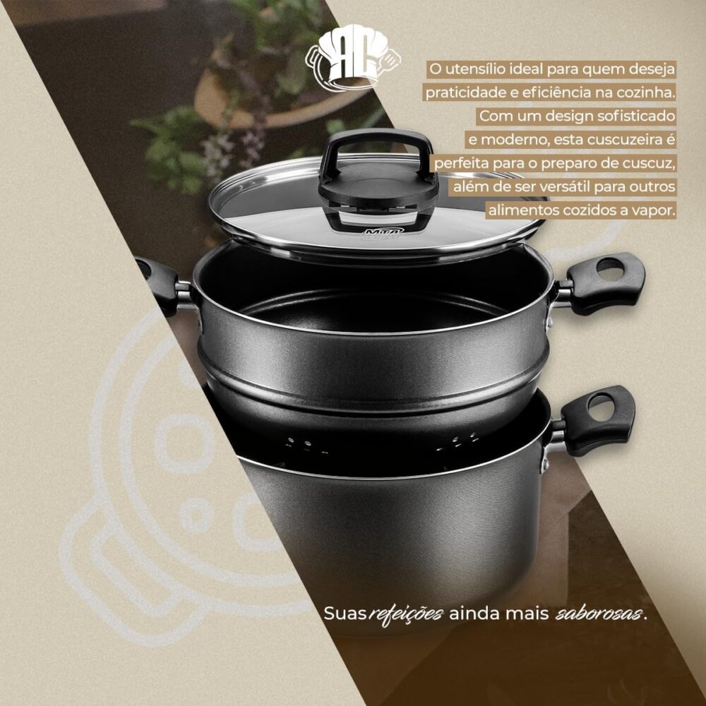 8215-Panela A Vapor Cozivapor 3 Em 1 Antiaderente 3,2 L Graf... - Image 4