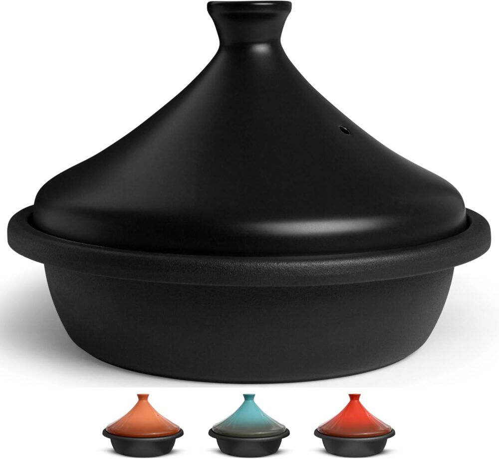 KooK Tagine Marroquino, Panela de Ferro Fundido Esmaltado, T...