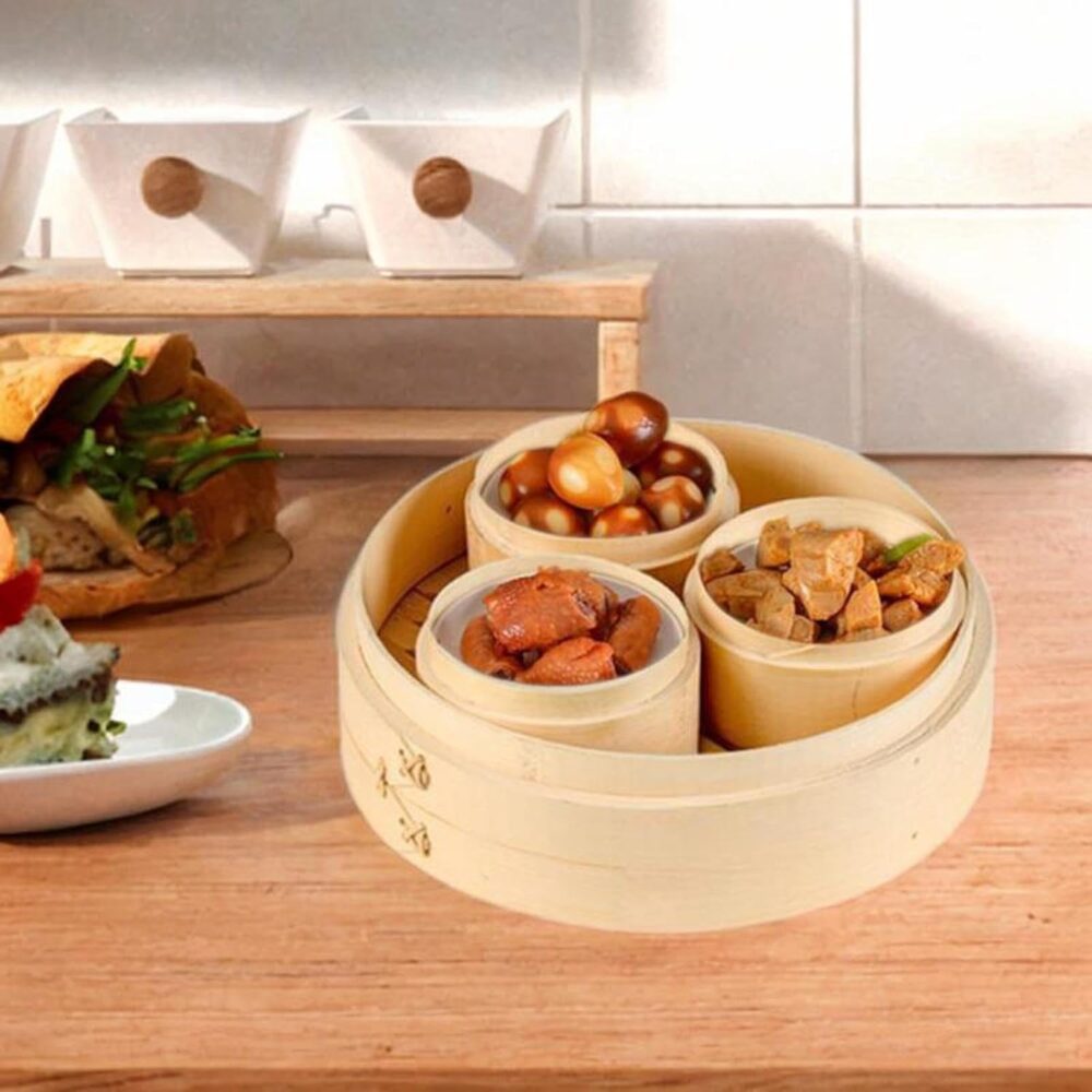 YWJLQH Cesta de vapor de bambu para alimentos, vaporizador c... - Image 5