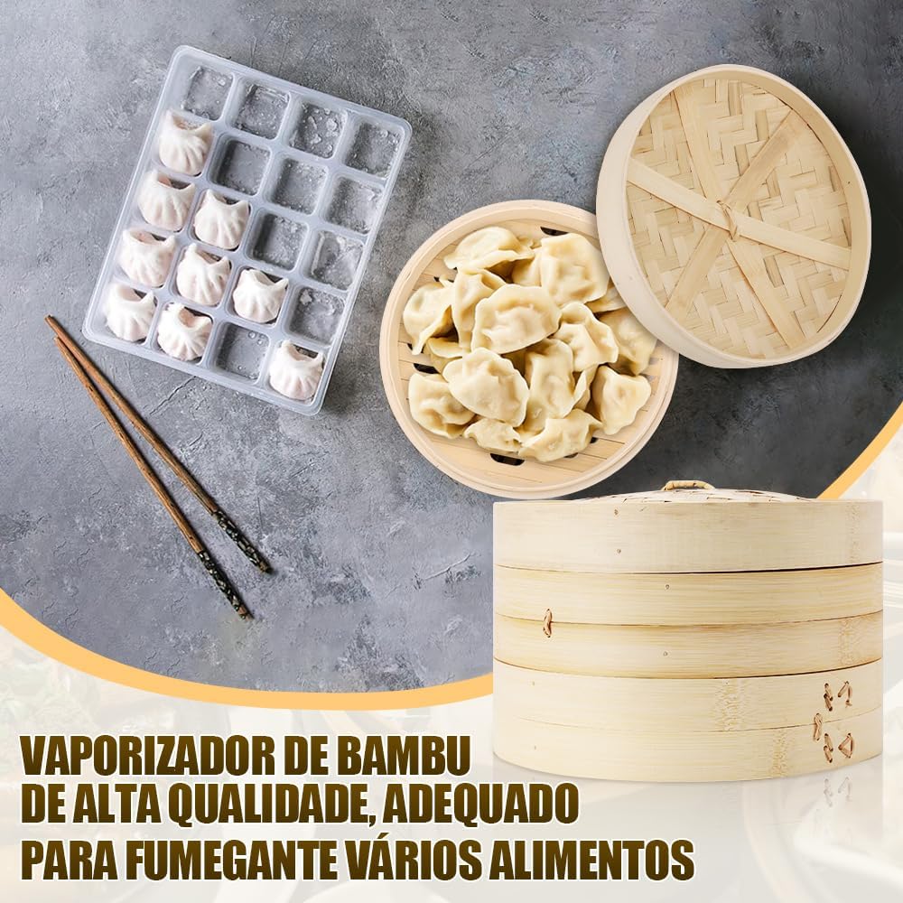Panela de Bambu Vaporeira, Vaporizador de Alimentos Dim Sum ... - Image 2