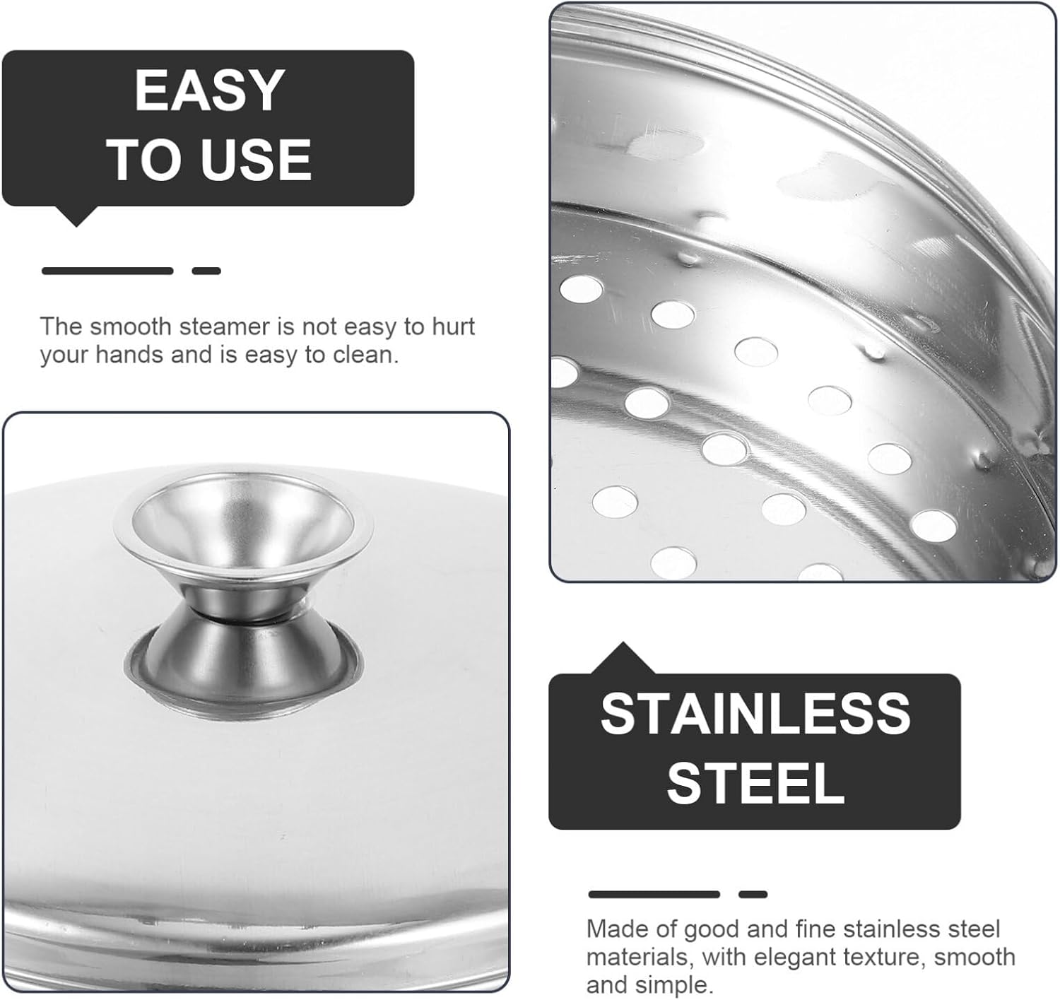 Kichvoe Cesta de bambu para vaporizador de 16 cm de aço inox... - Image 7