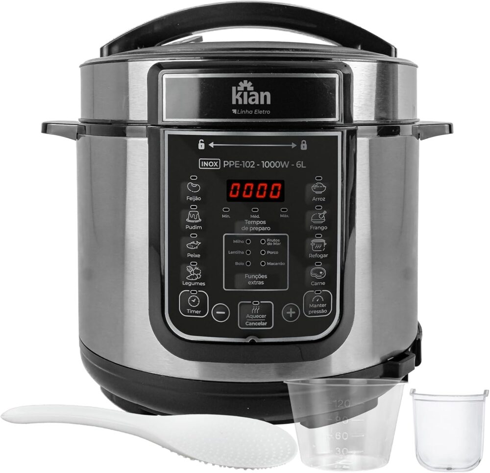 Kian - Panela de Pressão Elétrica 6 litros 127V Inox PPE-102 - Image 2