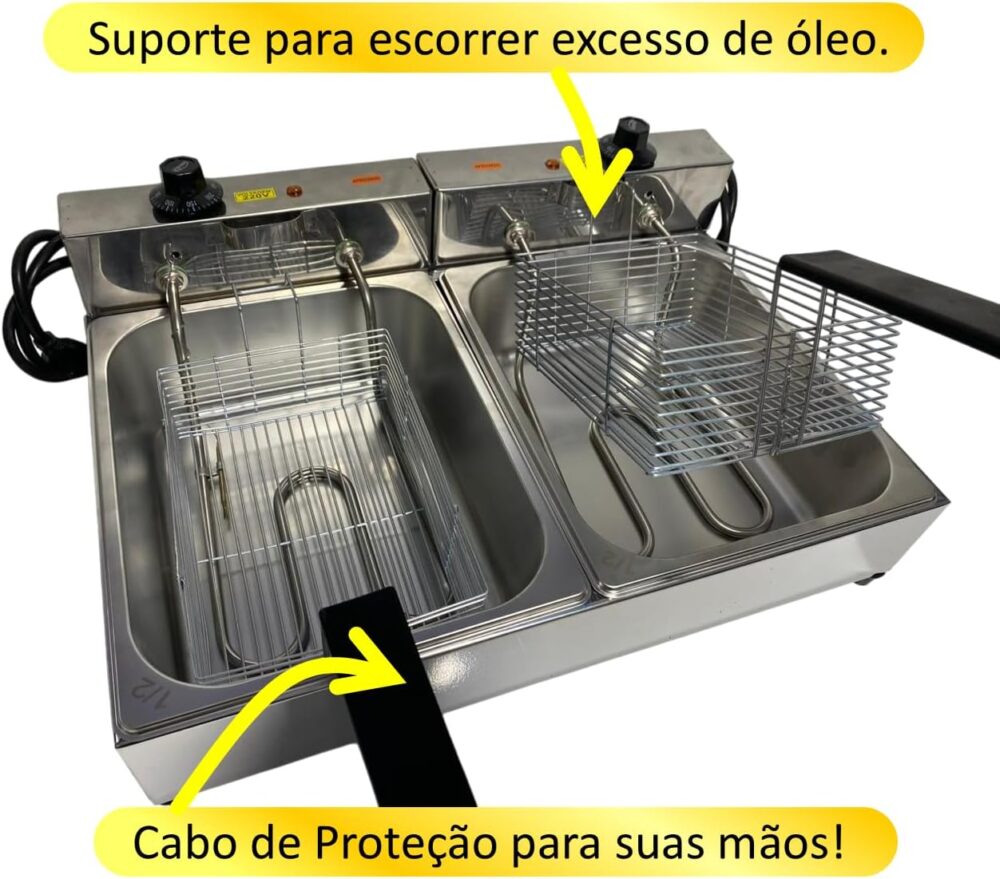 Fritadeira Elétrica Industrial 2 Cubas 10 L c/Cesto Fechado ... | É bom mesmo? Descubra antes de comprar - Image 2