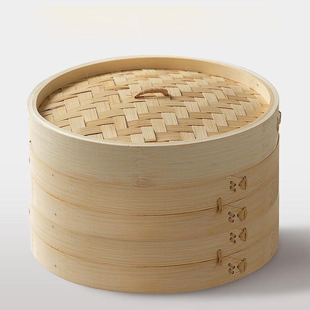 Baoblaze Cesta de cozimento a vapor de bambu, panela de cozi... - Image 2