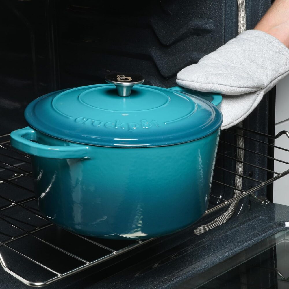Crock Pot Forno holandês redondo de 7 litros - Ombre azul-pe... - Image 4