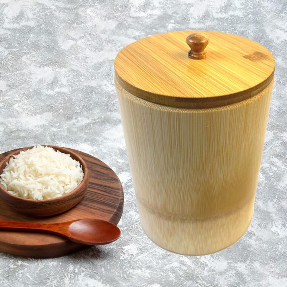 IEUDNS Balde de vapor de arroz de bambu reutilizável redondo... - Image 4