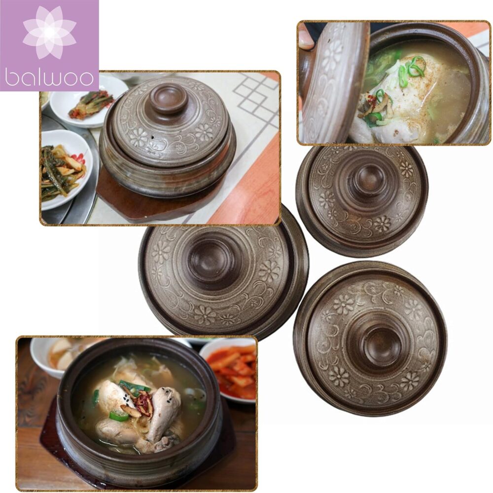 BALWOO Ttukbaegi de barro de lama coreana, panela de barro d... - Image 4