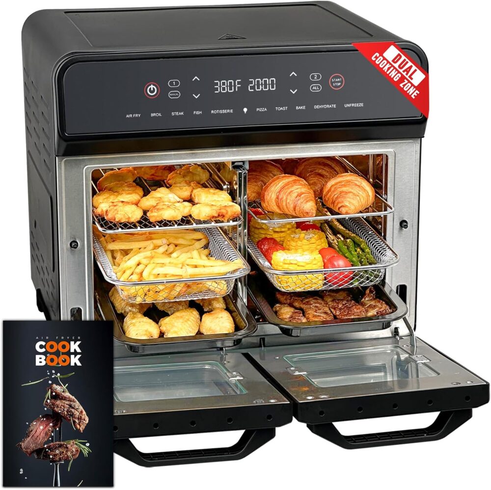 KocinaHome Forno Air Fryer De Zona Dupla De 24 Qt Com Espeto... | É bom mesmo? Descubra antes de comprar