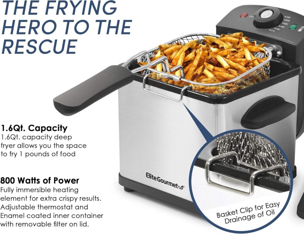 Elite Gourmet EDF1607# cesta de malha de 800 watts capacidad... | É bom mesmo? Descubra antes de comprar - Image 2