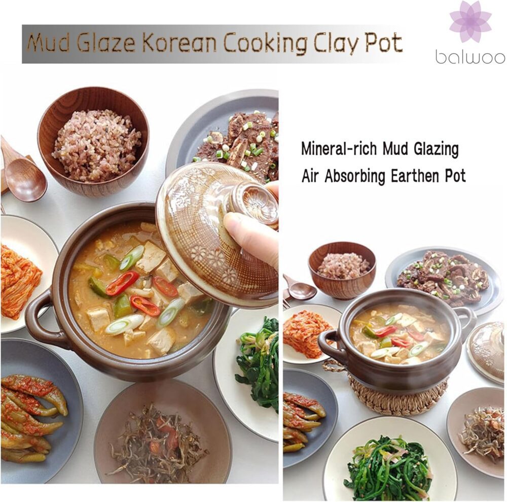BALWOO Panela coreana [Buncheong] Ttukbaegi de cerâmica esma... - Image 7