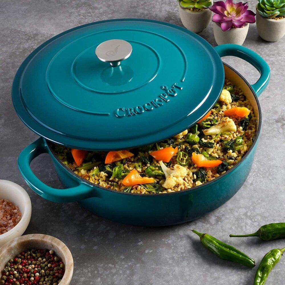 Crock-Pot Panela de barro artesanal esmaltada com tampa de f... - Image 7