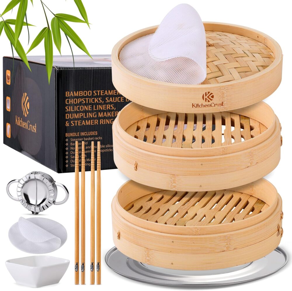 KITCHENCRUST Cesta de bambu para cozinha asiática chinesa - ...