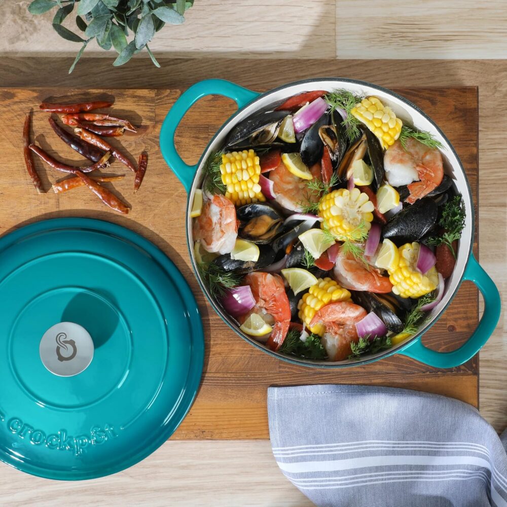 Crock Pot Forno holandês redondo de 7 litros - Ombre azul-pe... - Image 3