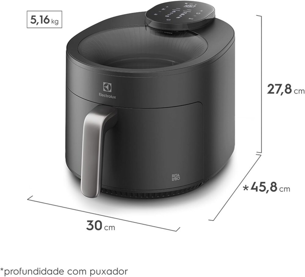 Fritadeira Elétrica sem oleo com visor 360 Air fryer 5.1L di... | É bom mesmo? Descubra antes de comprar - Image 3