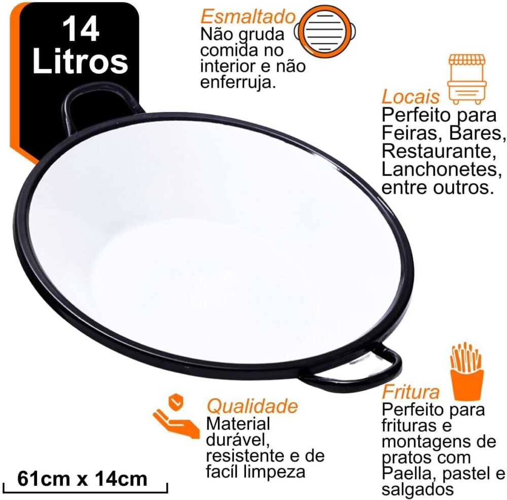 Suzan Tacho N20 Branco Esmaltado Com Alça 14 Litros Para Fri... - Image 2