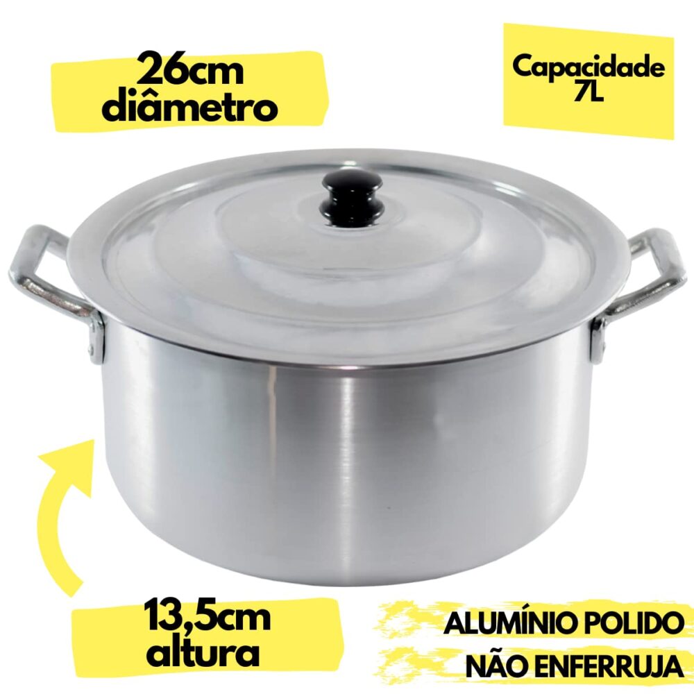 Caçarola Panela Em Aluminio N 26 Linha Hotel Restaurante Esc... - Image 3