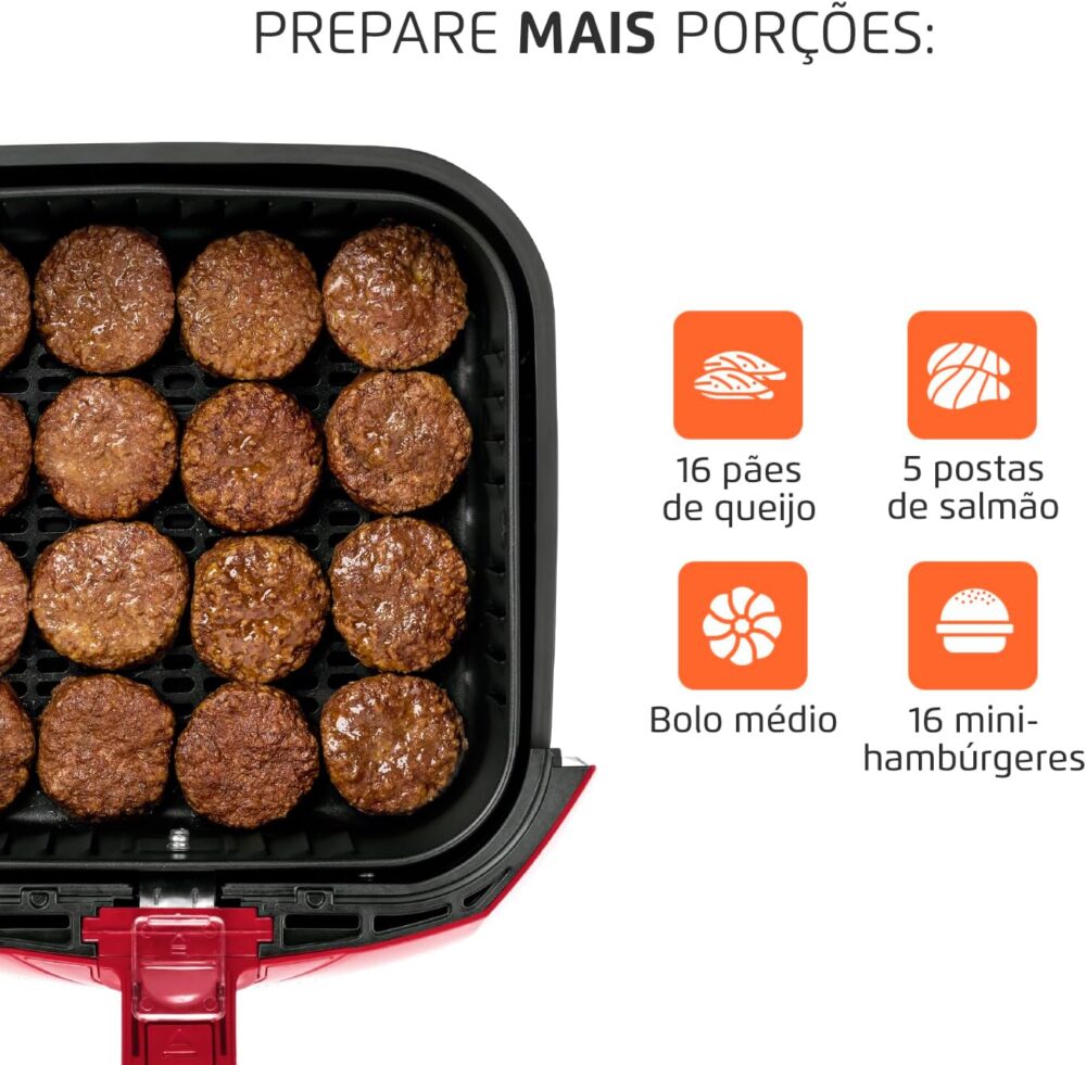 MONDIAL Fritadeira Sem Óleo Air Fryer 4L, Vermelho/Inox, 150... | É bom mesmo? Descubra antes de comprar - Image 3