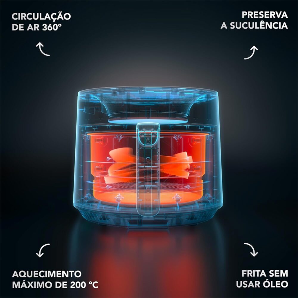 Fritadeira Elétrica sem oleo com visor 360 Air fryer 5.1L di... | É bom mesmo? Descubra antes de comprar - Image 11