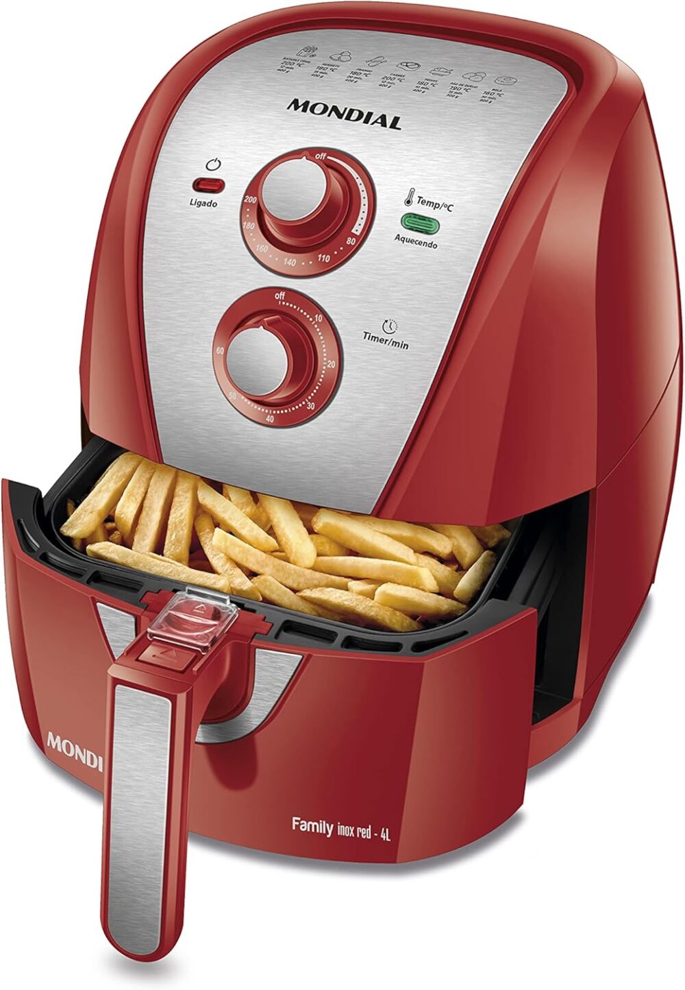 MONDIAL Fritadeira Sem Óleo Air Fryer 4L, Vermelho/Inox, 150... | É bom mesmo? Descubra antes de comprar