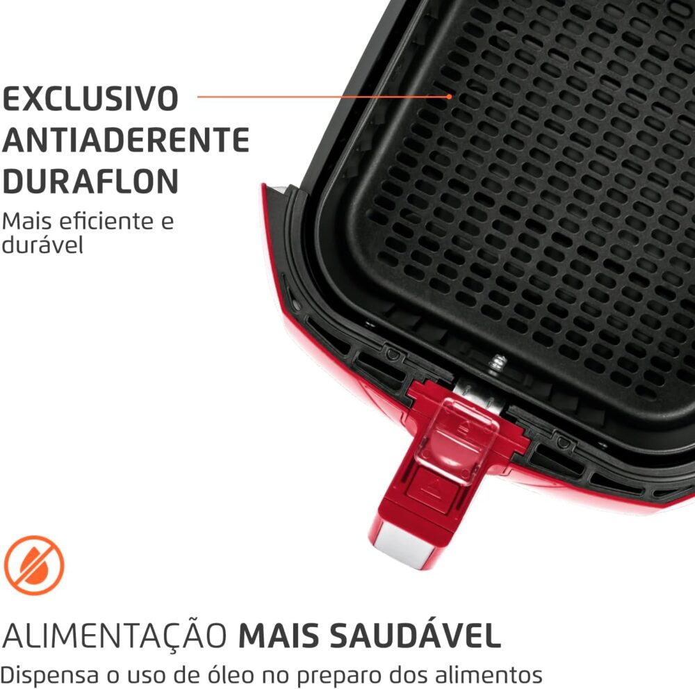 MONDIAL Fritadeira Sem Óleo Air Fryer 4L, Vermelho/Inox, 150... | É bom mesmo? Descubra antes de comprar - Image 6
