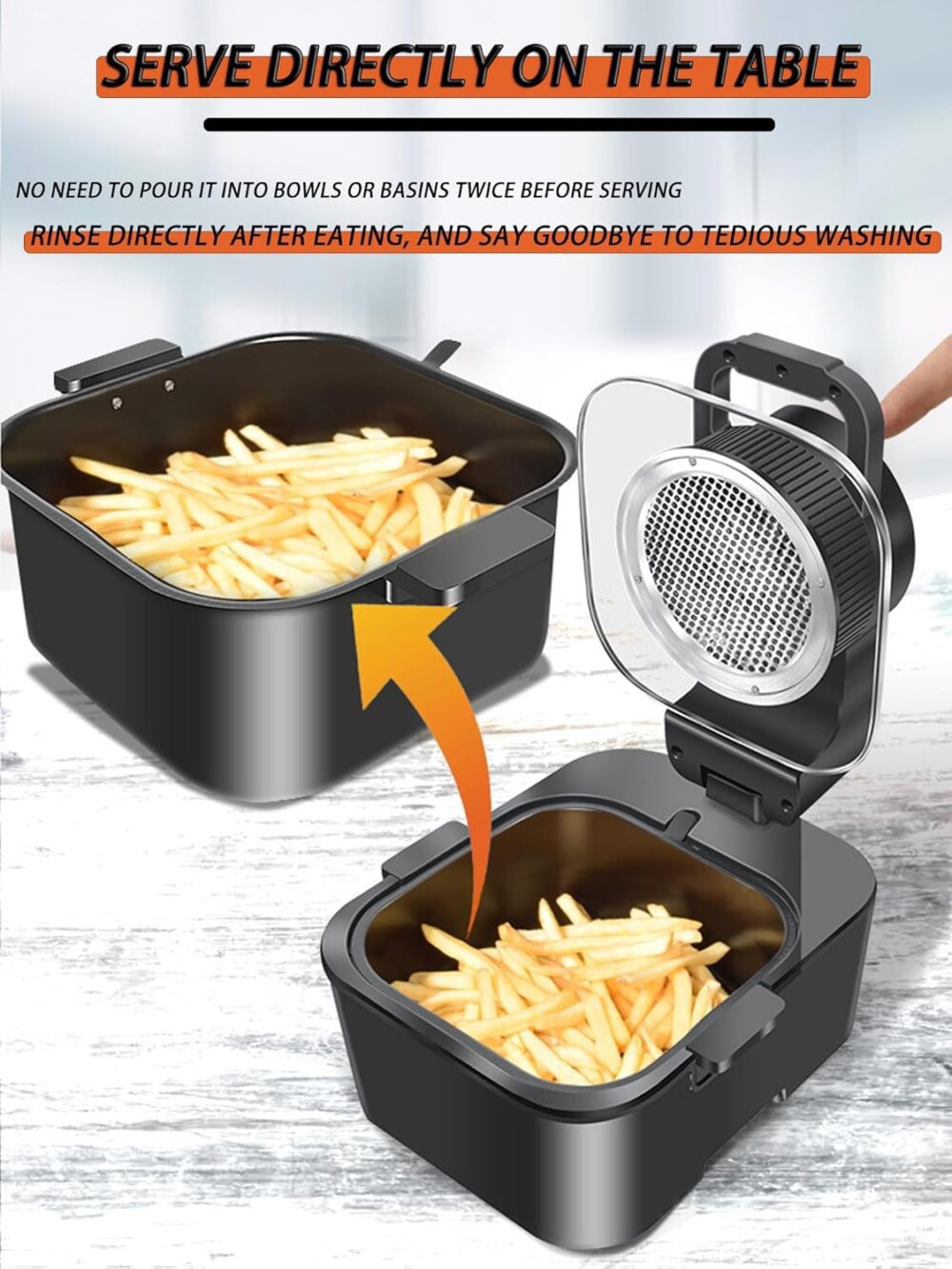 Fritadeira Sem Óleo,fritadeira de ar portátil 5 em 1, 8 menu... | É bom mesmo? Descubra antes de comprar - Image 3