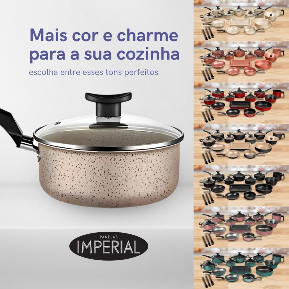 Conjunto Panelas 17 Pc Antiaderente Panela Pressão 2L rosa - Image 3
