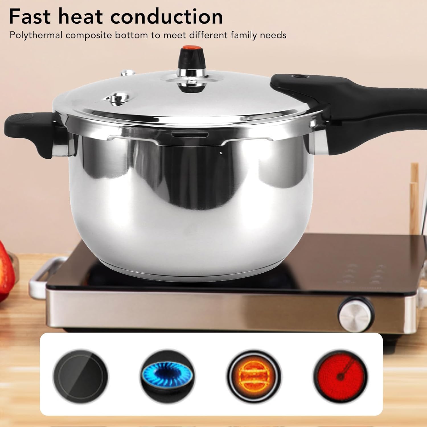 Panela de Pressão para Cozinhar, Aço Inoxidável 80KPA A Prov... - Image 2