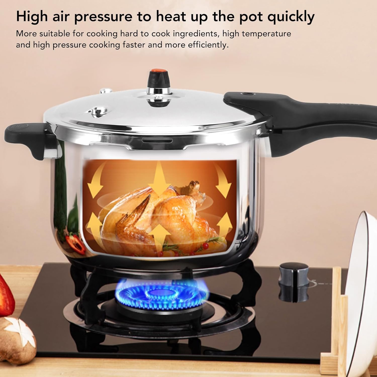 Panela de Pressão para Cozinhar, Aço Inoxidável 80KPA A Prov... - Image 3