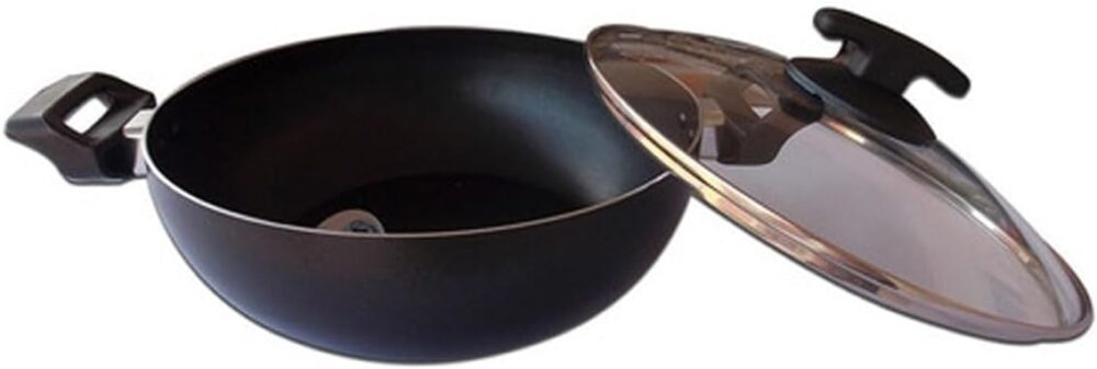 Panela Wok Nº24 Antiaderente Tampa de Vidro Preta Dona Chefa - Image 3