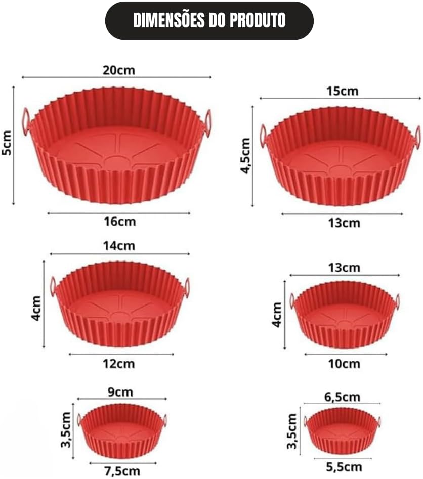 Kit 6 Formas Antiaderentes de Silicone para Air Fryer, Reuti... | É bom mesmo? Descubra antes de comprar - Image 4