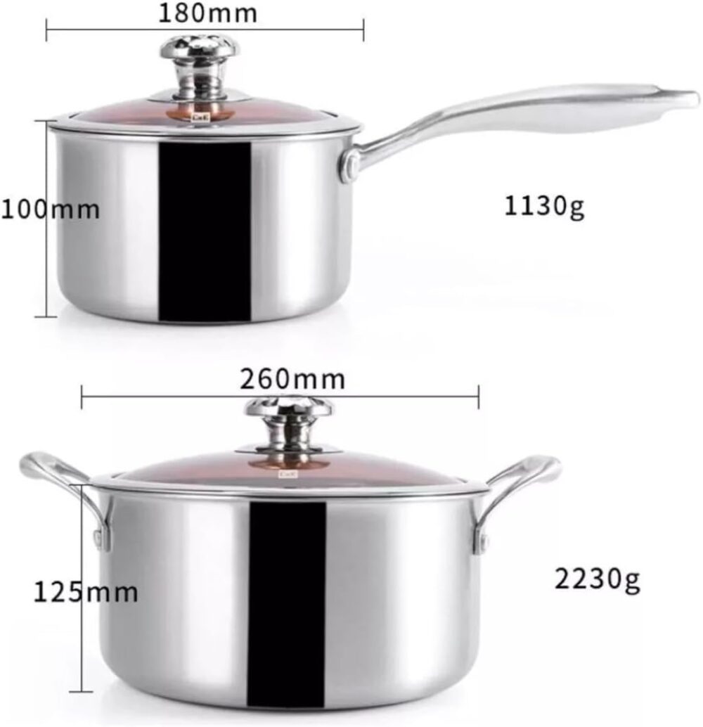 Jogo de Panela em Aço Inox com Revestimento Cerâmico 15pcs - Image 8