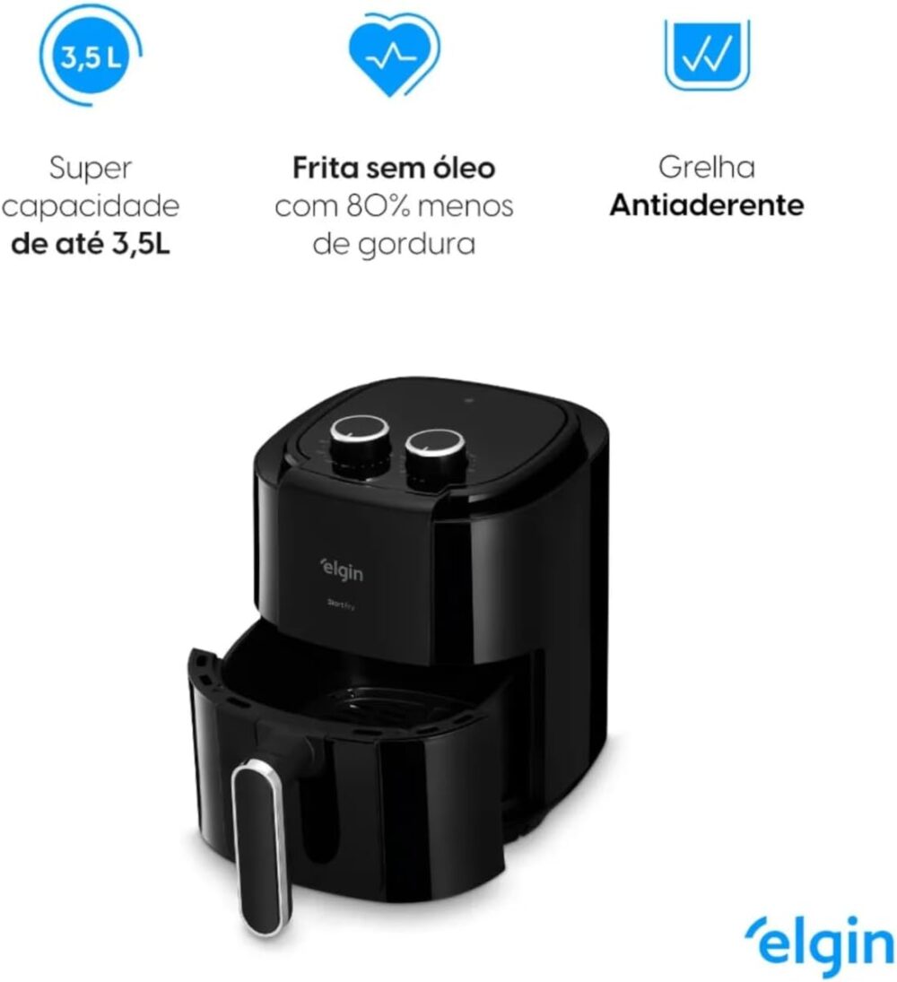 Start Fry, Fritadeira Elétrica Air Fryer, Preta, 3,5l, Contr... | É bom mesmo? Descubra antes de comprar - Image 9