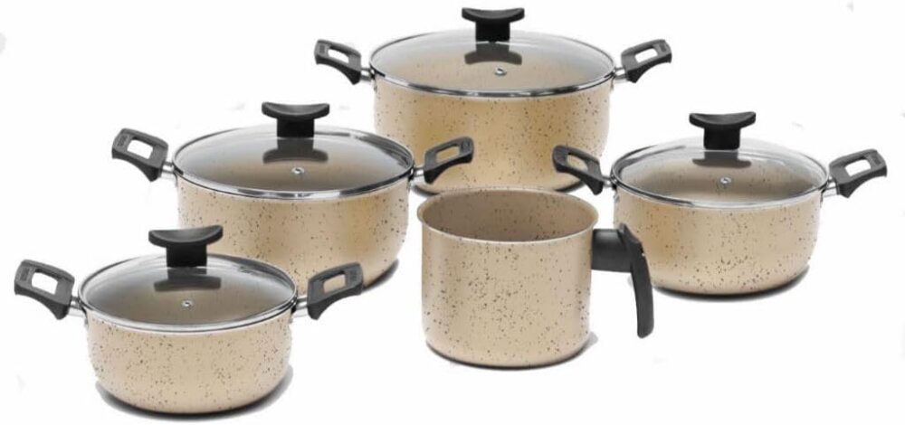 Conjunto Panela Caçarolas Antiaderente Teflon Tampa De Vidro...