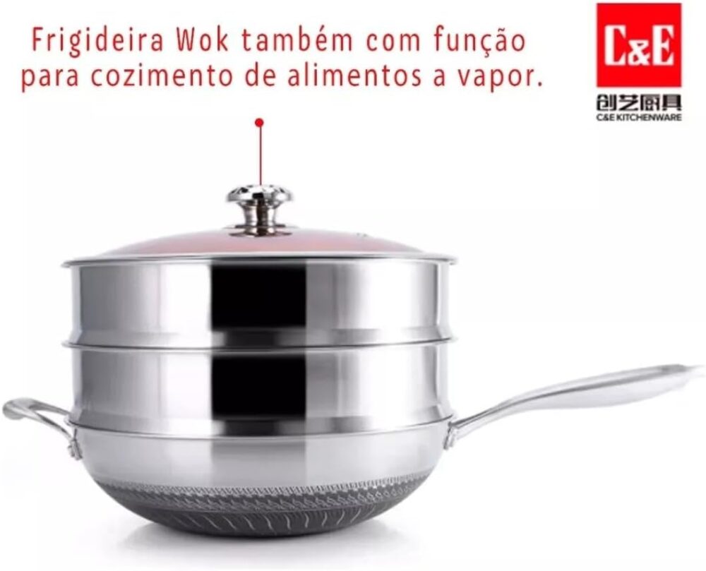 Jogo de Panela em Aço Inox com Revestimento Cerâmico 15pcs - Image 4