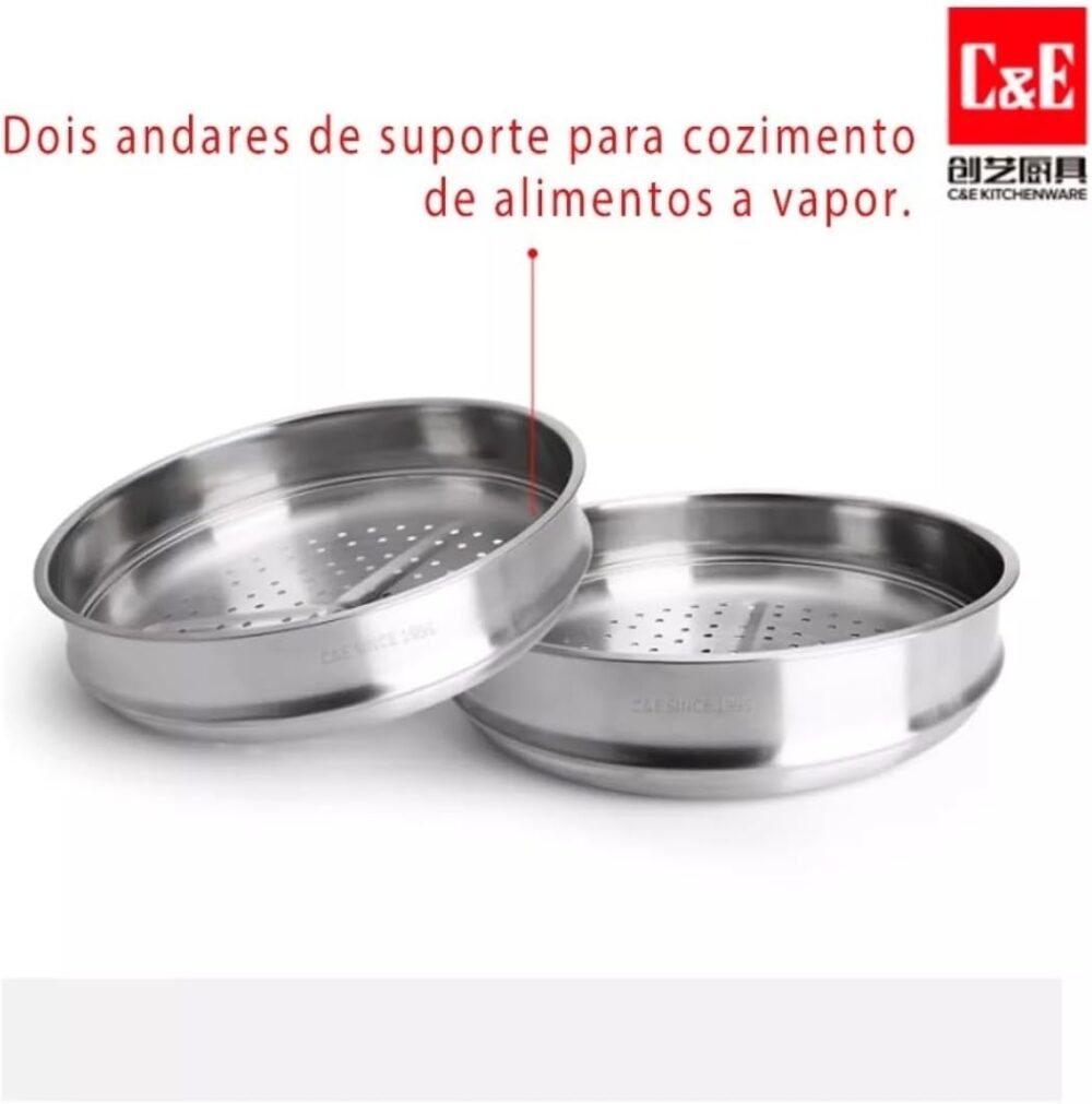 Jogo de Panela em Aço Inox com Revestimento Cerâmico 15pcs - Image 3