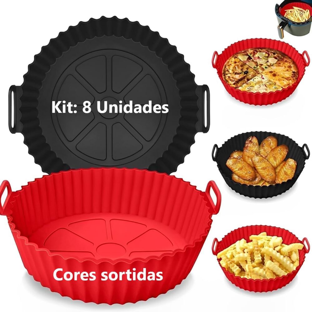 Kit 8 Formas Silicone Para Air Fryer Antiaderente Reutilizáv... | É bom mesmo? Descubra antes de comprar - Image 2