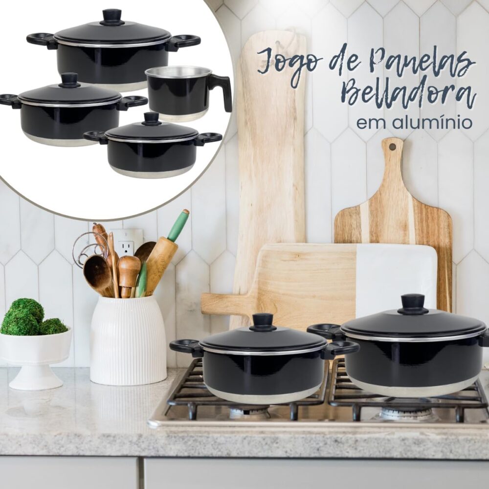 Conjunto de Panelas de Alumínio com 3 Caçarolas e 1 Fervedor... - Image 2