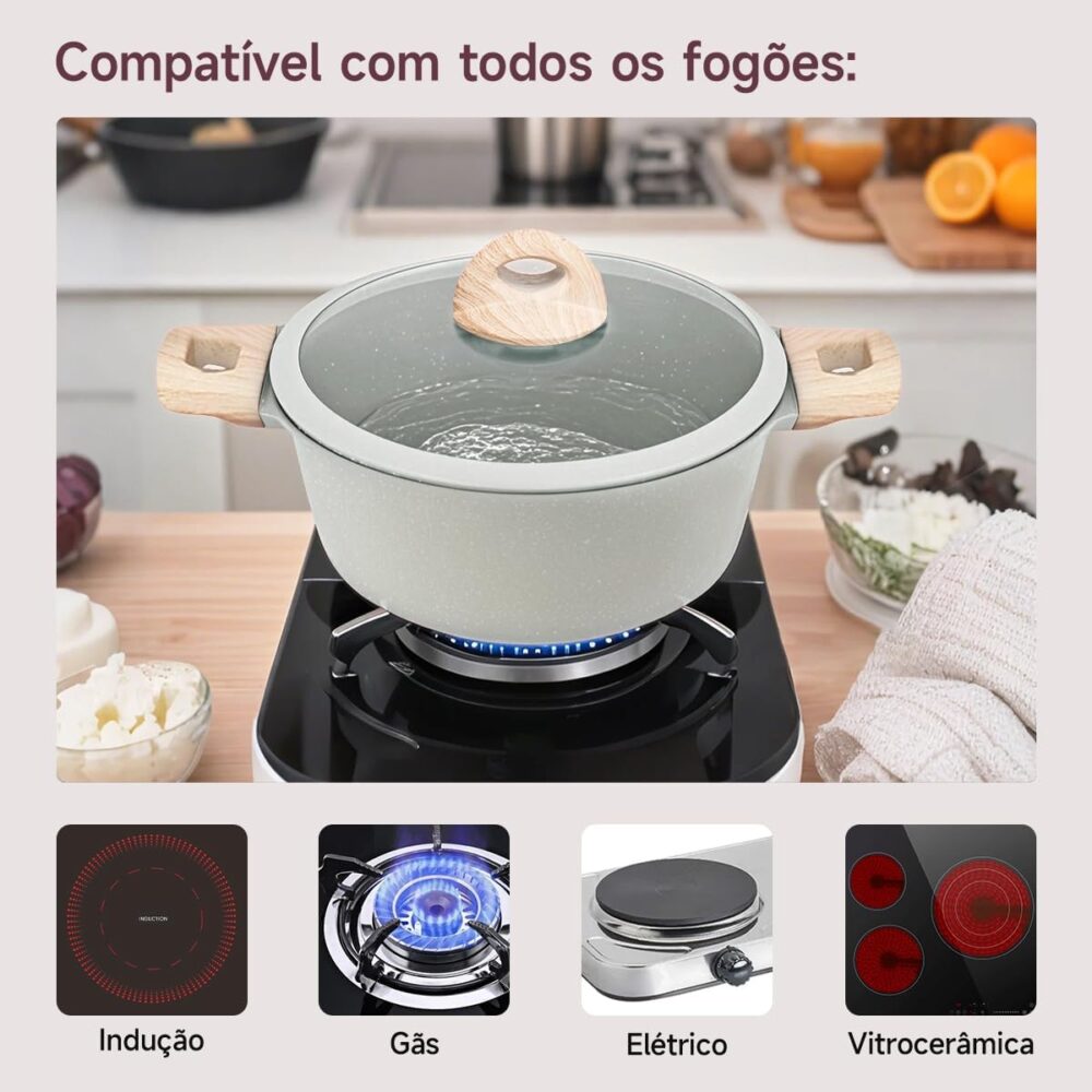 Jogo De Panelas 14 Peças Antiaderente De Indução Gás Oferta ... - Image 6