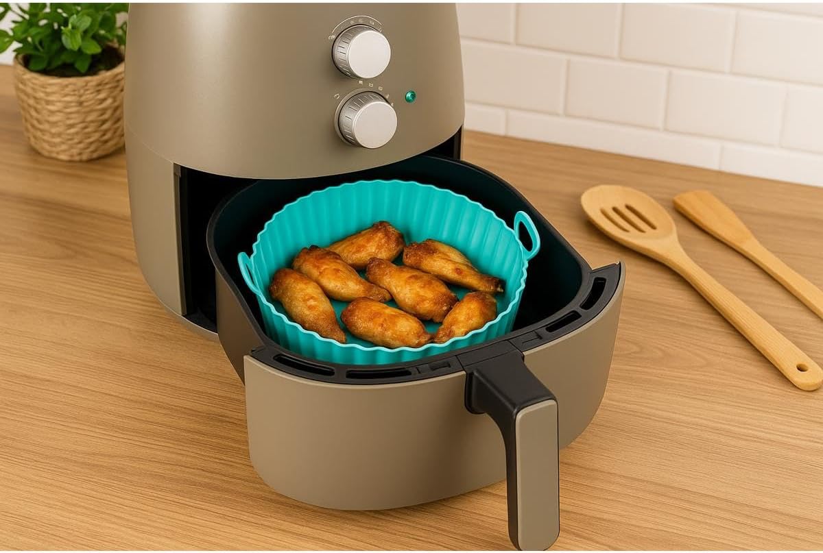 Forma Silicone 16,5 cm p/Air Fryer – Cesto Redondo com Alças... | É bom mesmo? Descubra antes de comprar - Image 4