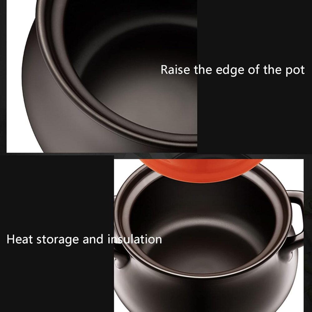 Panela de barro de 1,6 quartos, panela de cerâmica de cozinh... - Image 6