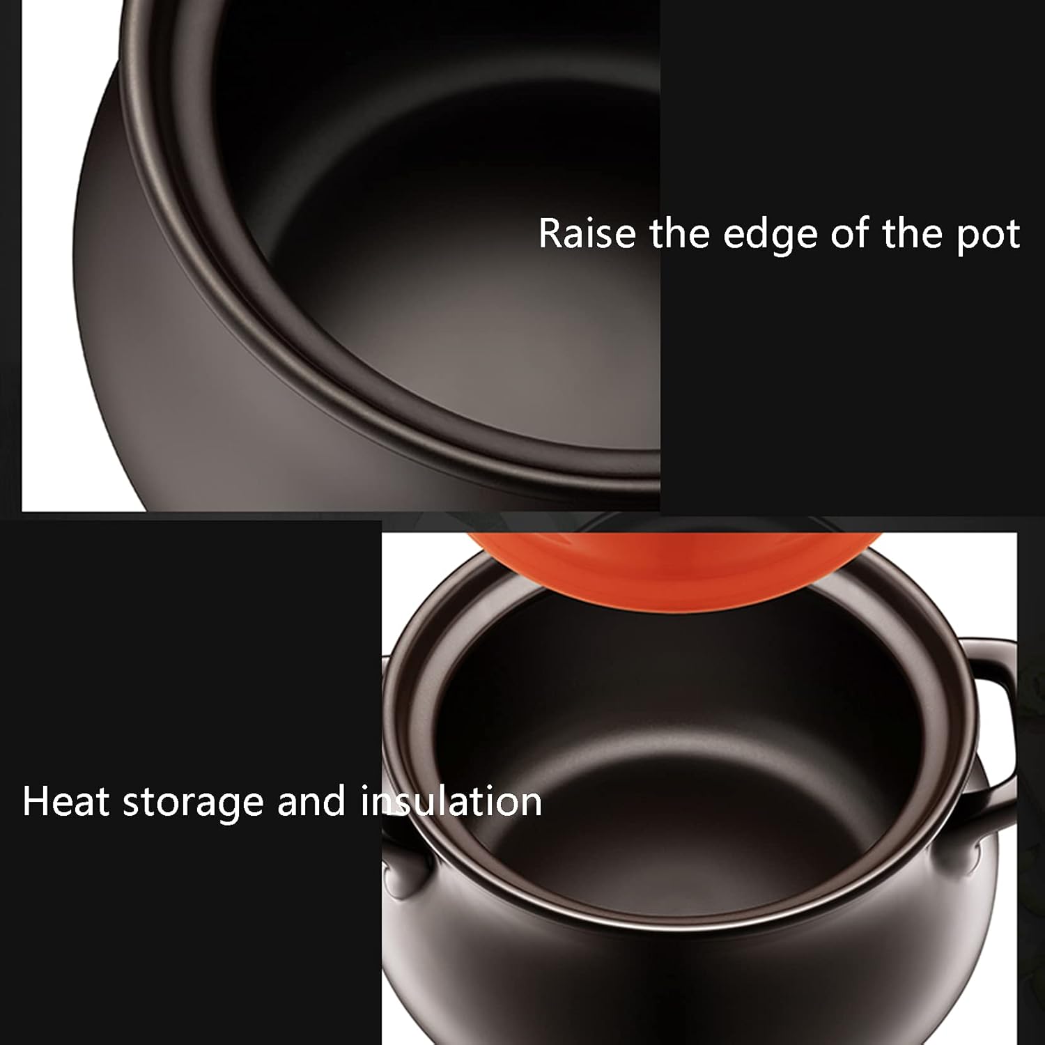 Panela de barro de 1,6 quartos, panela de cerâmica de cozinh... - Image 6