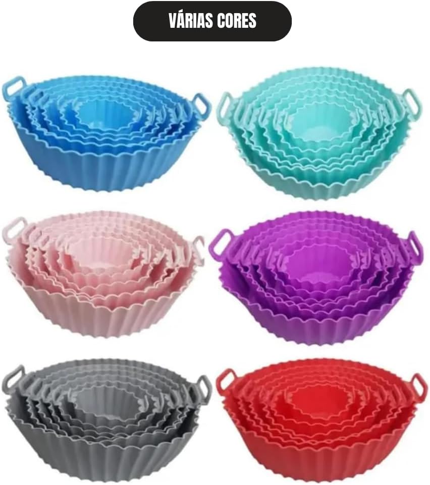 Kit 6 Formas Antiaderentes de Silicone para Air Fryer, Reuti... | É bom mesmo? Descubra antes de comprar - Image 3
