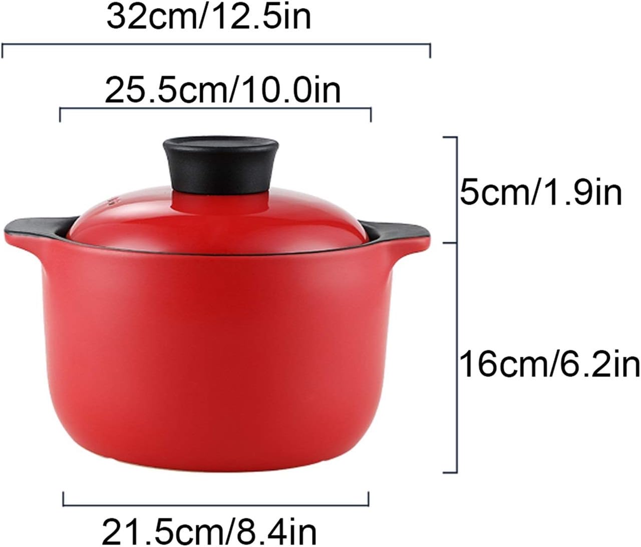 Panela de sopa com tampa Caçarola redonda clássica coberta v... - Image 2