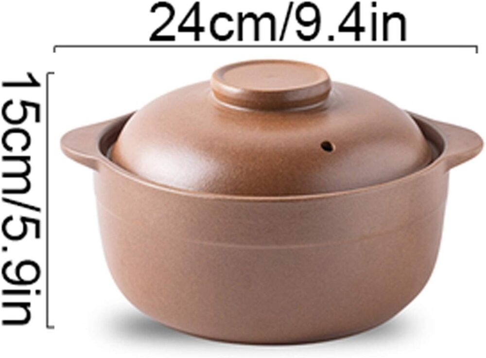 Panela de sopa com tampa, caçarola de cerâmica, panelas trad... - Image 2
