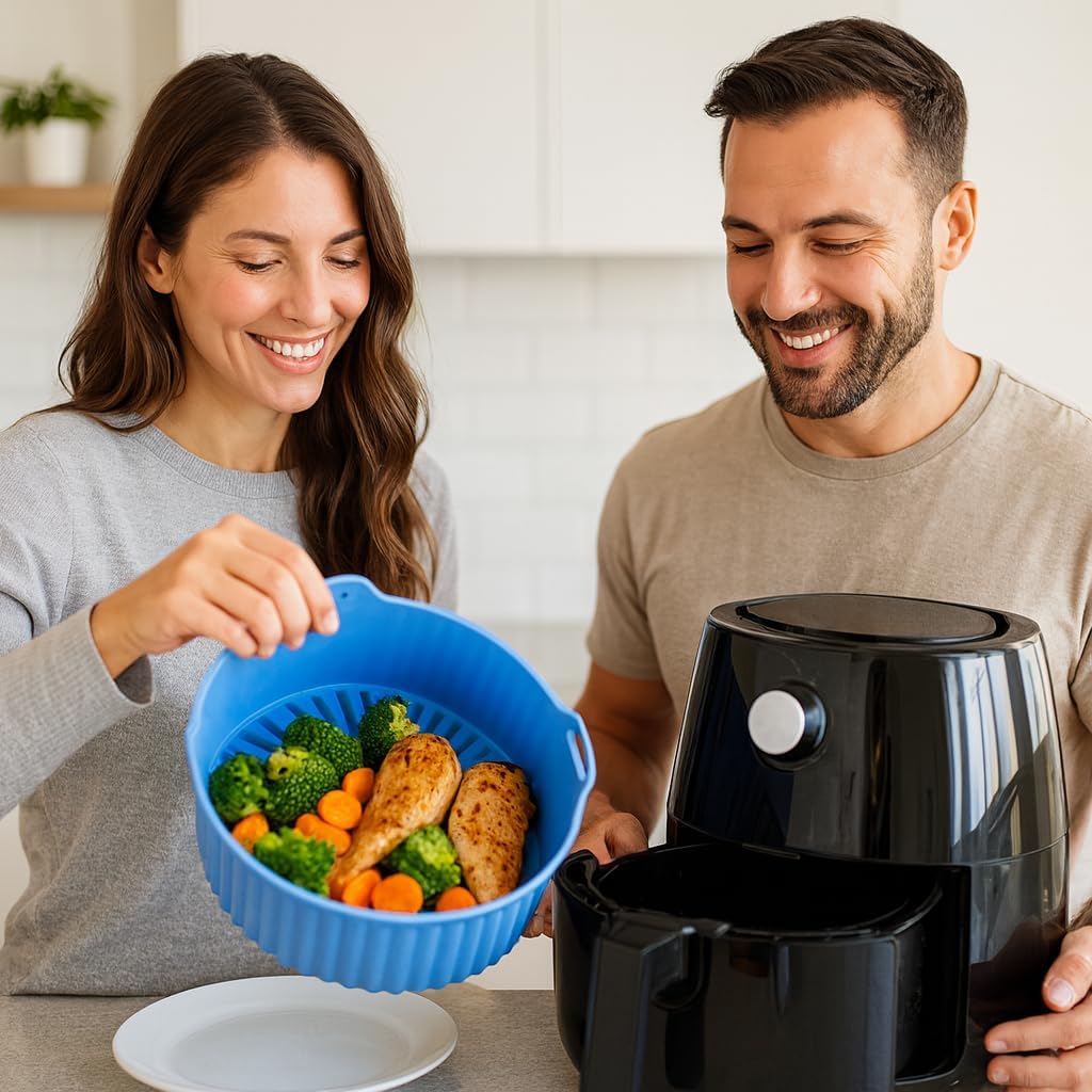 Forma Silicone 16,5 cm p/Air Fryer – Cesto Redondo com Alças... | É bom mesmo? Descubra antes de comprar - Image 3