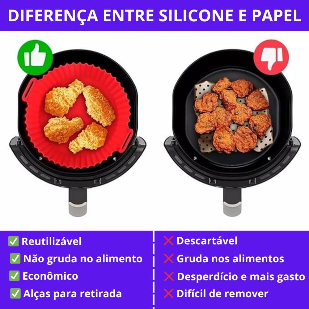 Kit com 6 Forros de Silicone para Air Fryer - Reutilizáveis,... | É bom mesmo? Descubra antes de comprar - Image 3