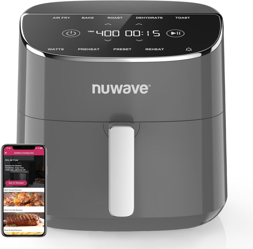 Nuwave Brio Plus Air Fryer 8 Qt, novo e melhorado, livre de ... | É bom mesmo? Descubra antes de comprar