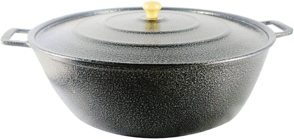 Tacho Restaurante Alça de Alumínio Fundido Craqueado Preto 5...